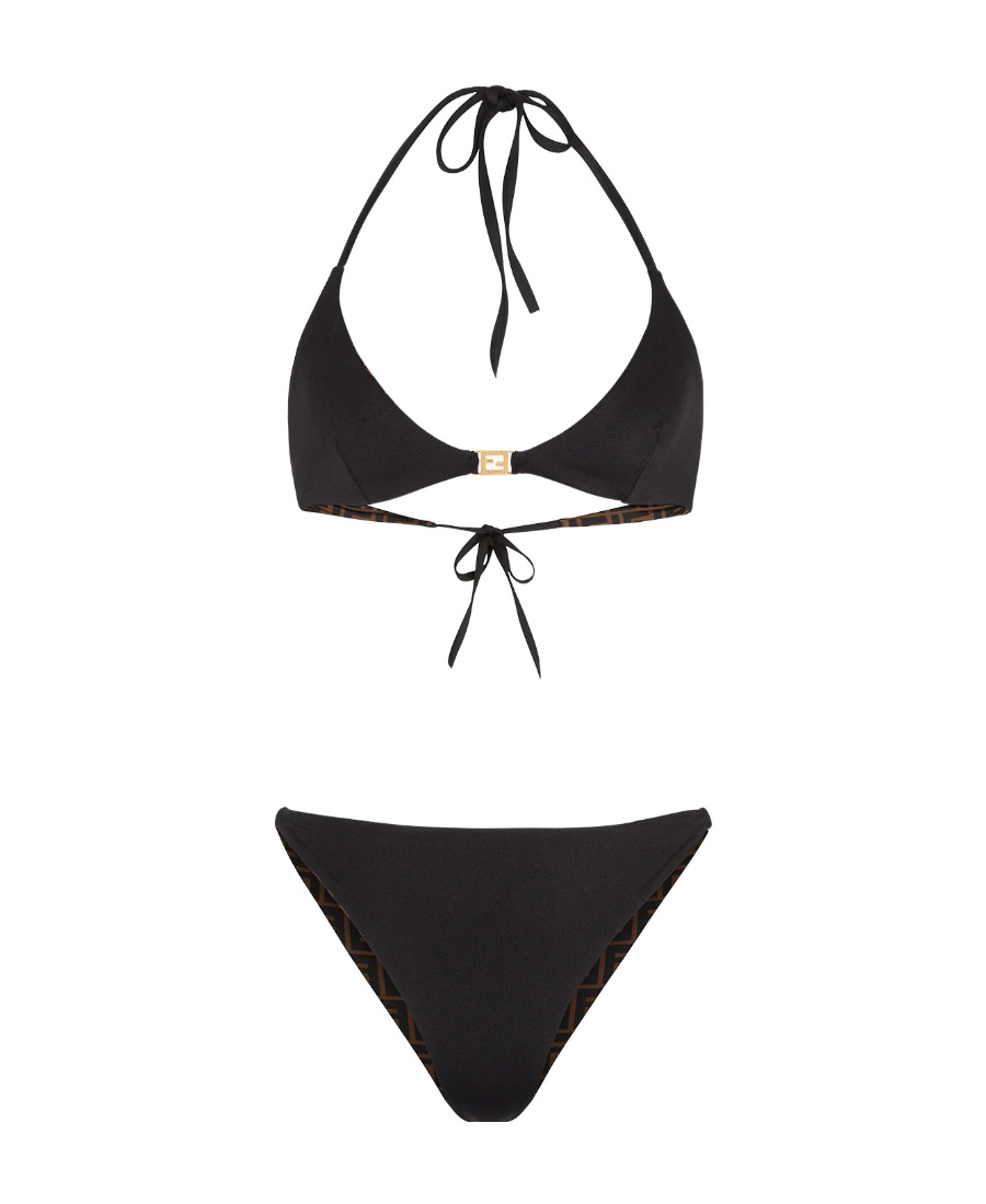 Fendi Ff-print Bikini In Black