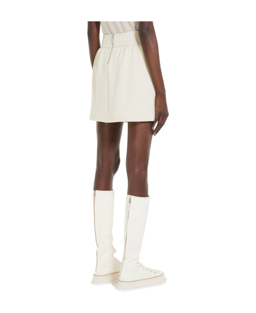 Max Mara Pleated Detail Skirt In White