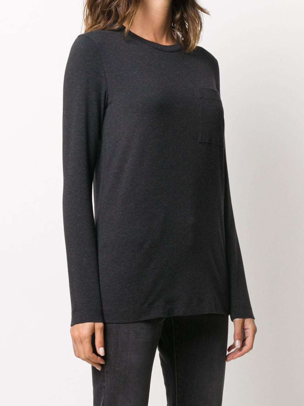 Brunello Cucinelli Ribbed Cotton-blend Jersey Long-sleeved T-shirt In Black
