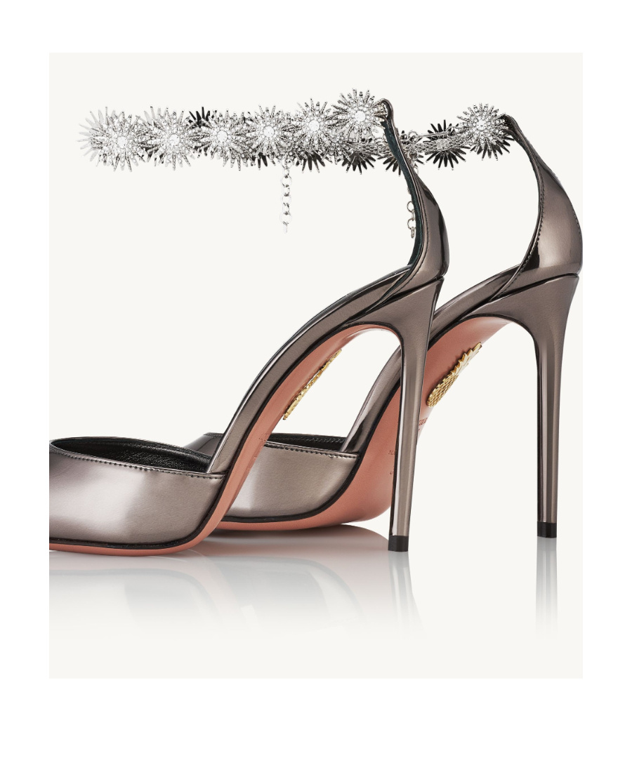 Aquazzura Comet 105mm Crystal-embellished Patent Pumps In Black