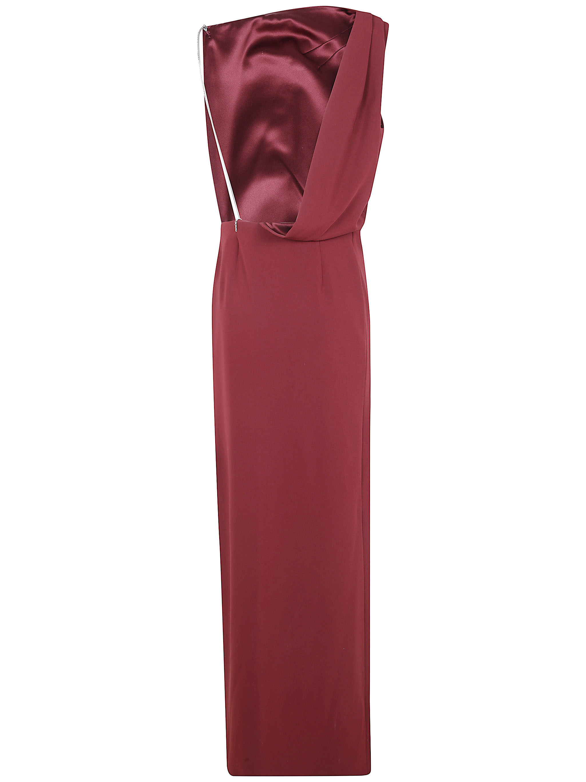Max Mara One-shoulder Draped Detail Floor-length Dress In Red