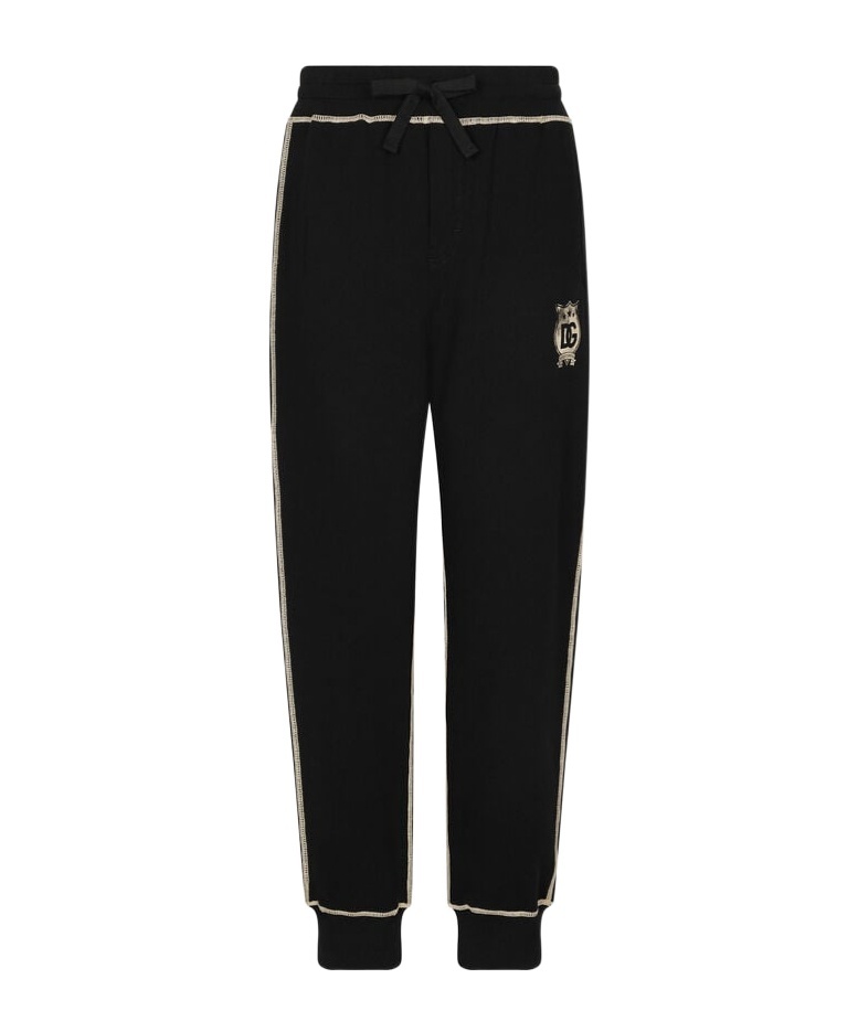 Dolce & Gabbana Jogging Pants With Heraldic Dg Logo In Black