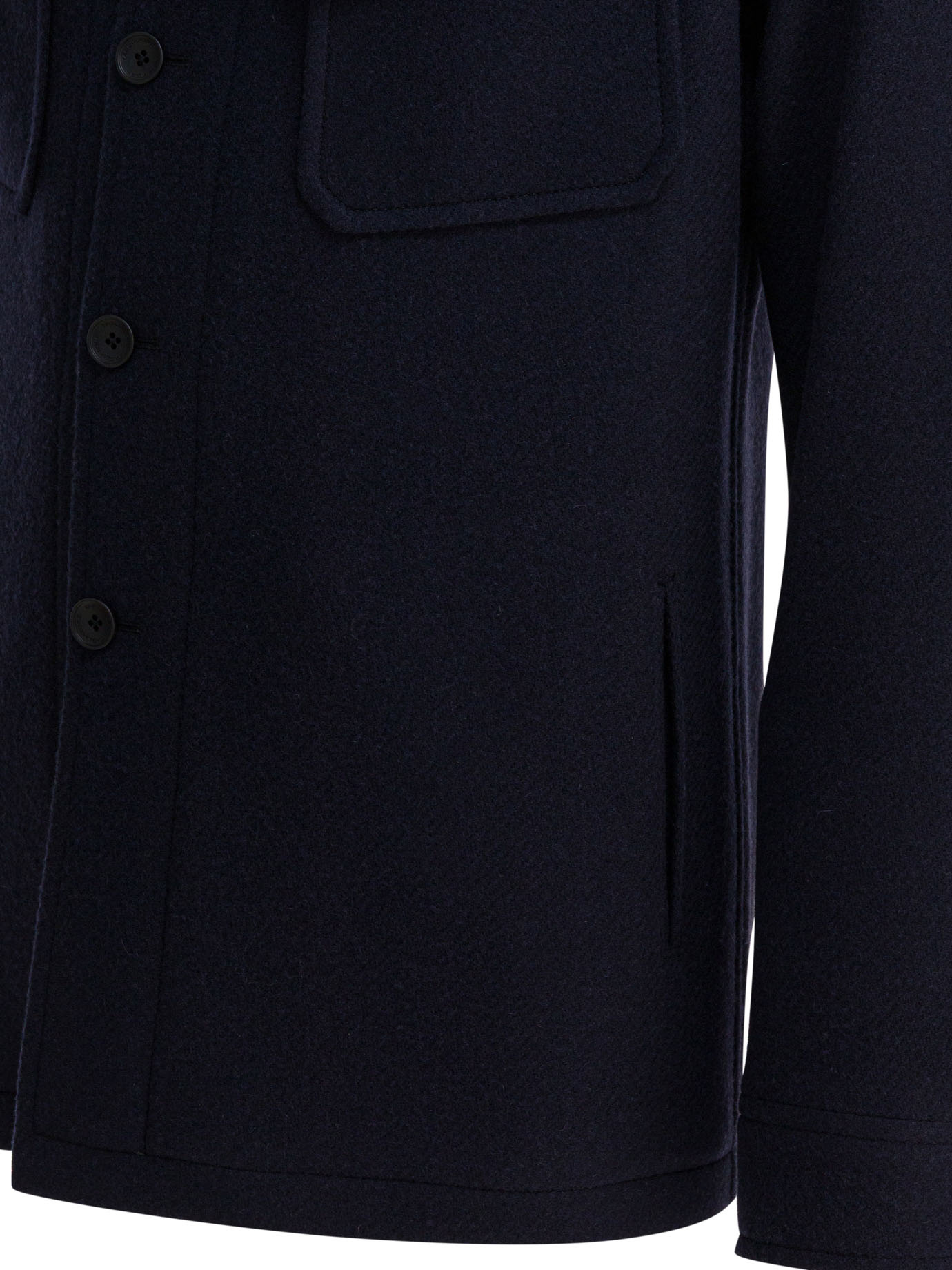 Tagliatore Chest And Side Pockets Collared Long Sleeves In Blue