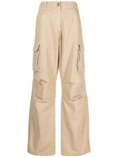 Coperni Wide-legged Overalls And Casual Pants In Nude