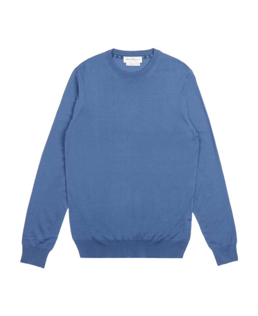 Ferragamo Round-neck Sweater In Blue