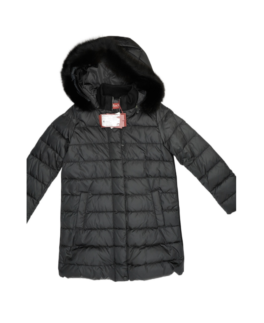 Max Mara Black Quilted Down Jacket In Black