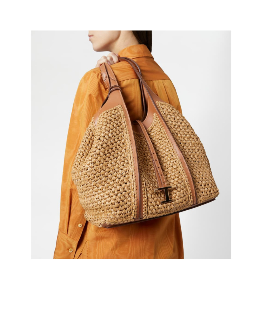 TOD'S TIMELESS RAFFIA TOTE BAG