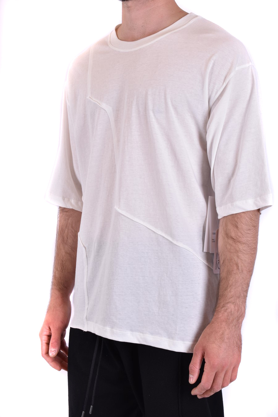 Isabel Benenato T-shirt With Round Neck And Short Sleeves In White