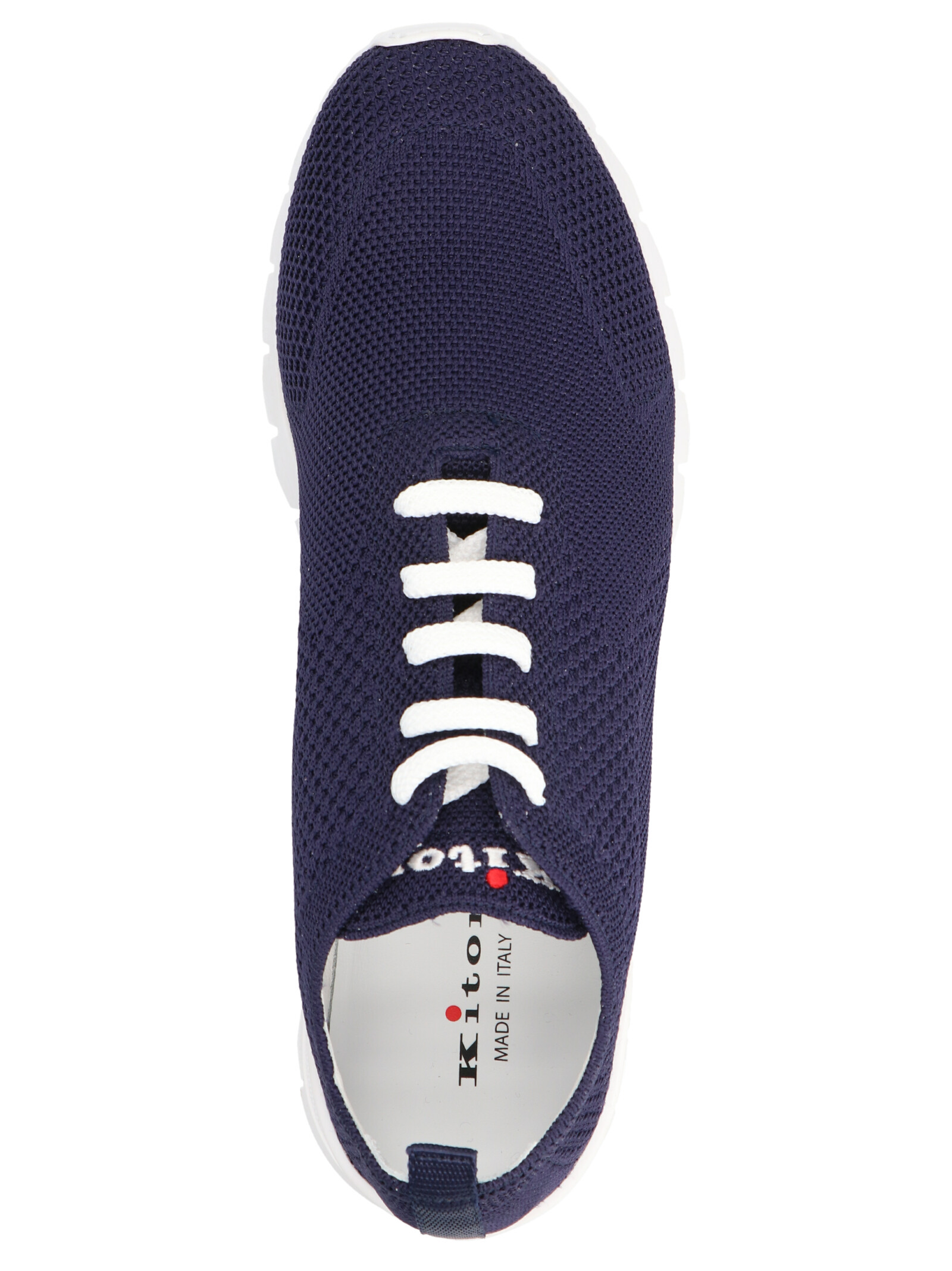 Kiton Navy Blue Fit Running Sneakers In Black