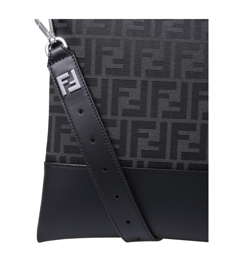 Fendi Ff Pattern Shoulder Bag In Black