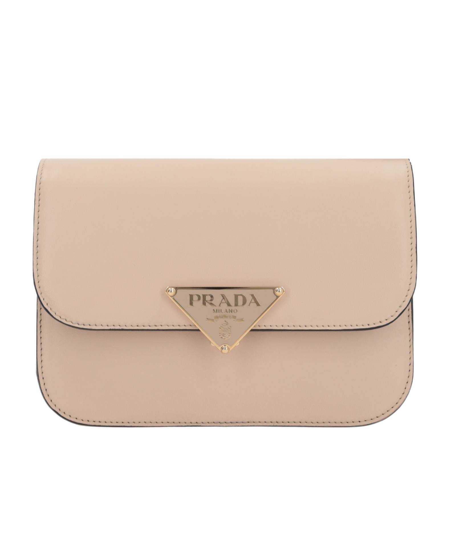 Prada Emblème Flip Shoulder Bag In Nude