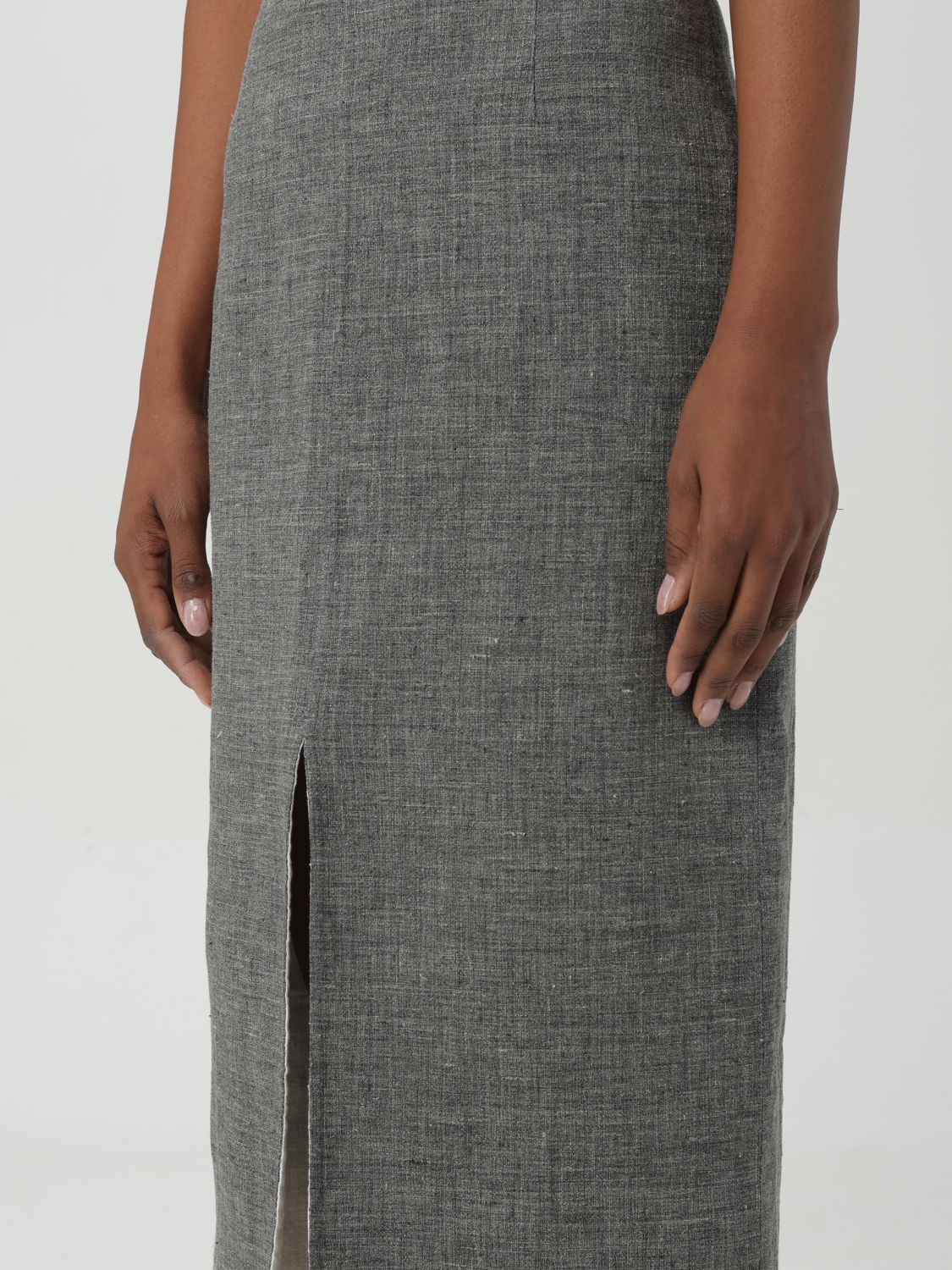 Shop Fabiana Filippi Mixed-color Pencil Skirt In Gray