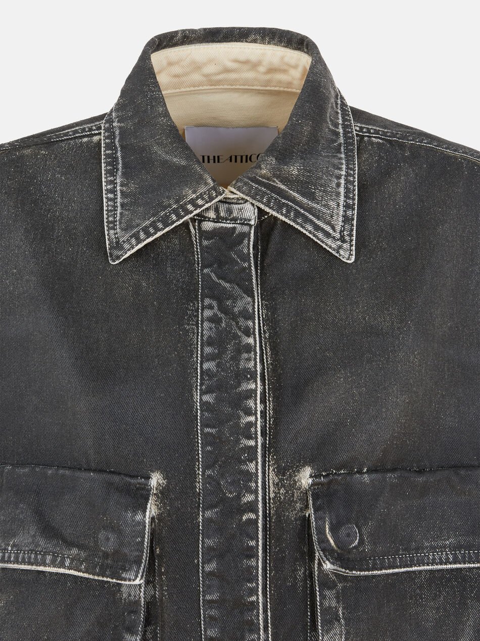 Attico Long-sleeved Casual Jacket In Black