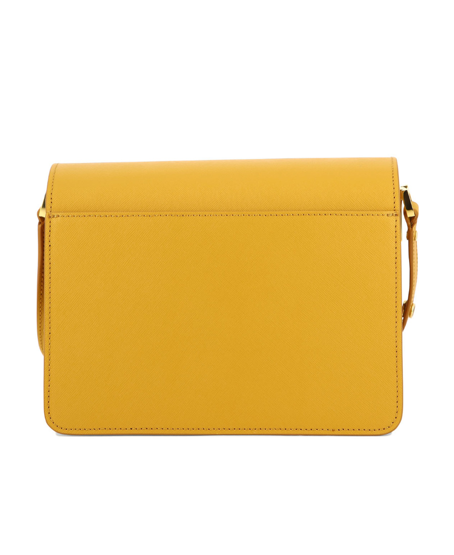 Marni Trunk Leather Shoulder Bag In Yellow