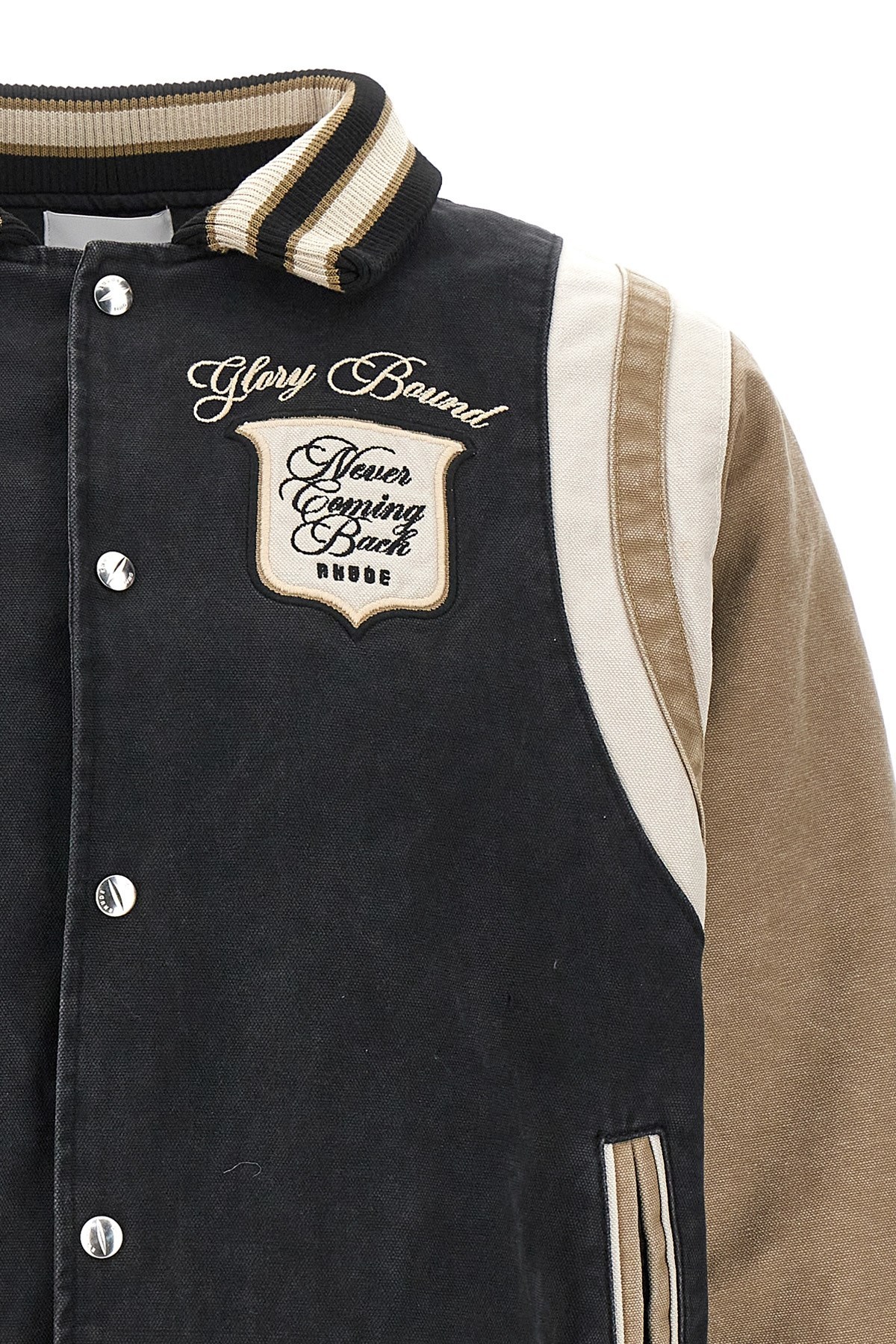 Rhude Logo-embroidered Canvas Bomber Jacket In Black