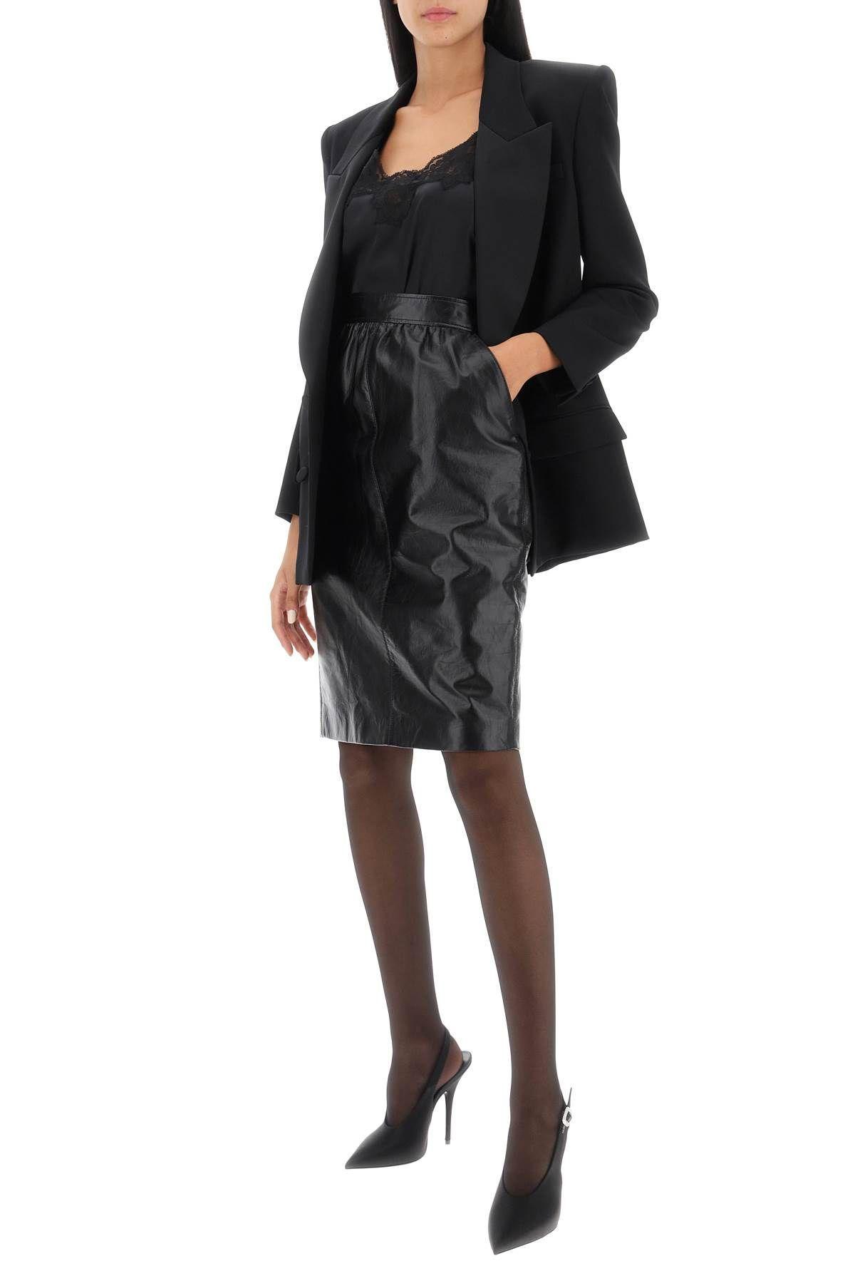 Saint Laurent High Waist Skirt In Black
