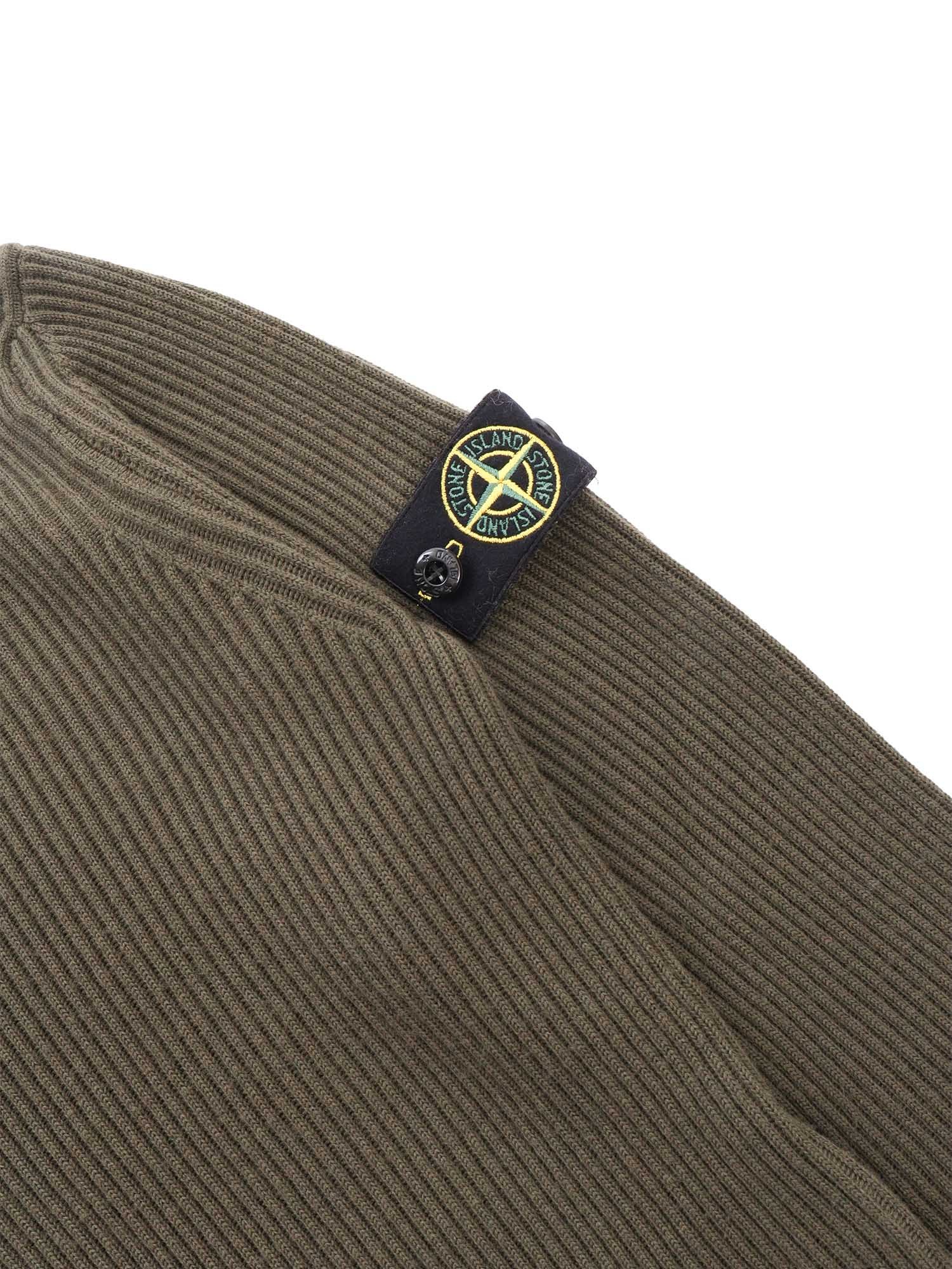 Stone Island Compass-badge Virgin-wool Jumper In Green