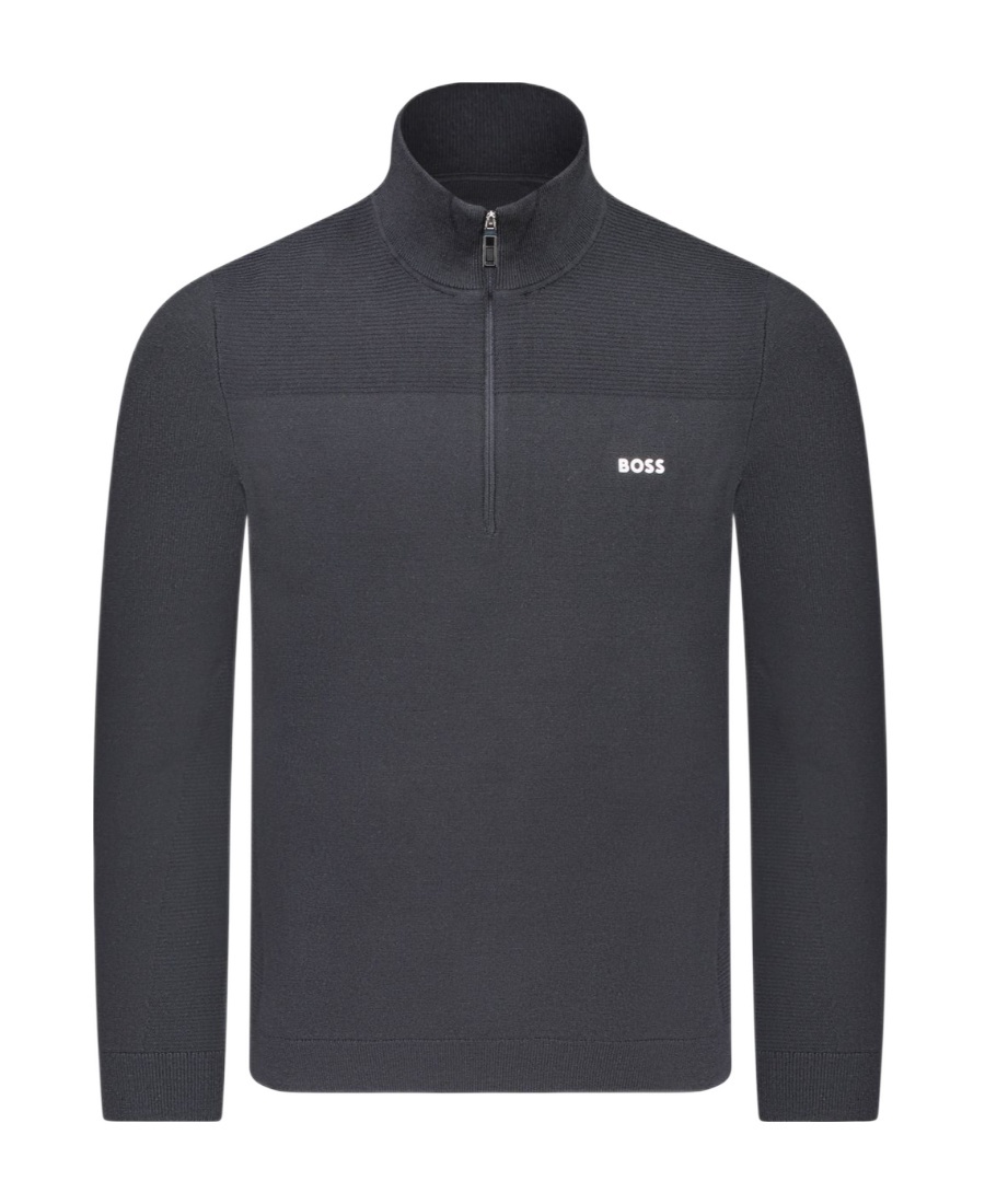 HUGO BOSS LOGO-PRINT HALF-ZIP SWEATSHIRTT