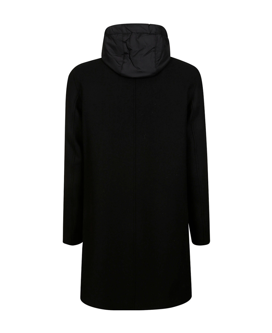 Herno Felted Single-breasted Trench Coat In Black