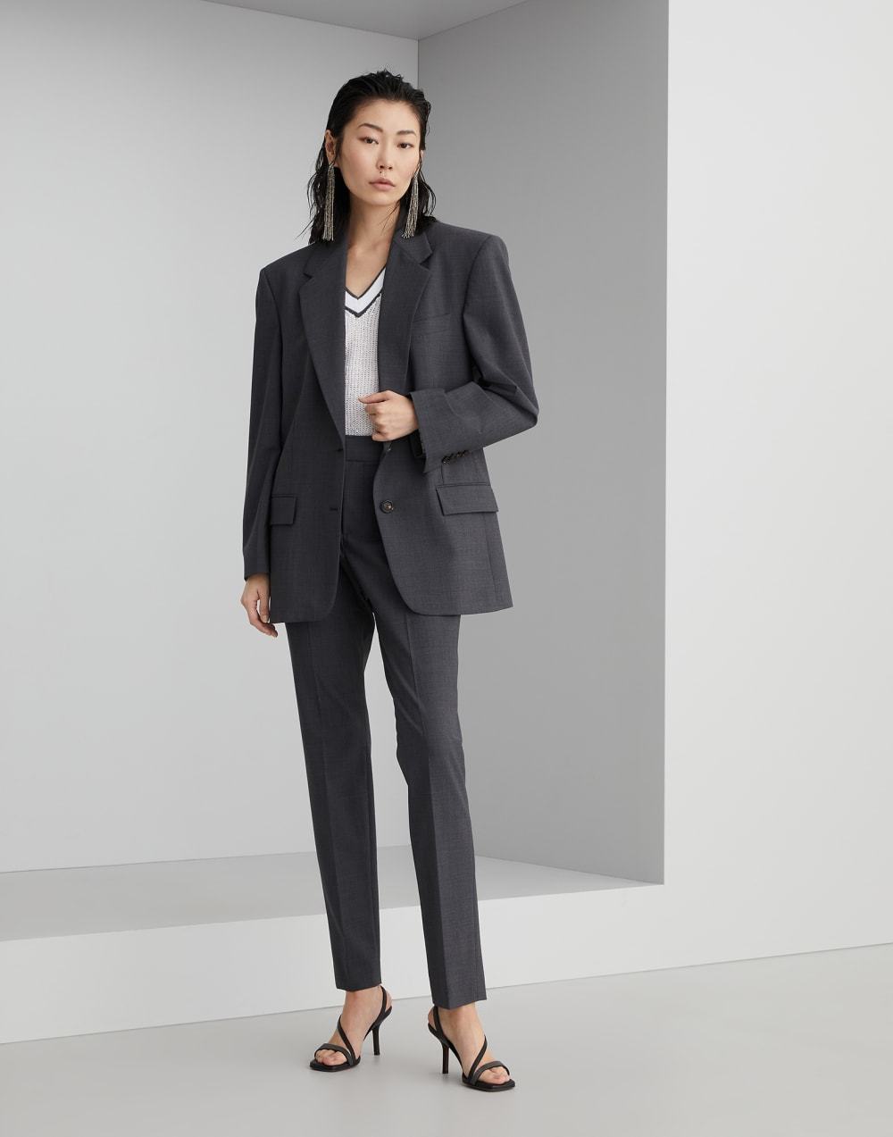Brunello Cucinelli High-waist Tapered-leg Trousers In Black