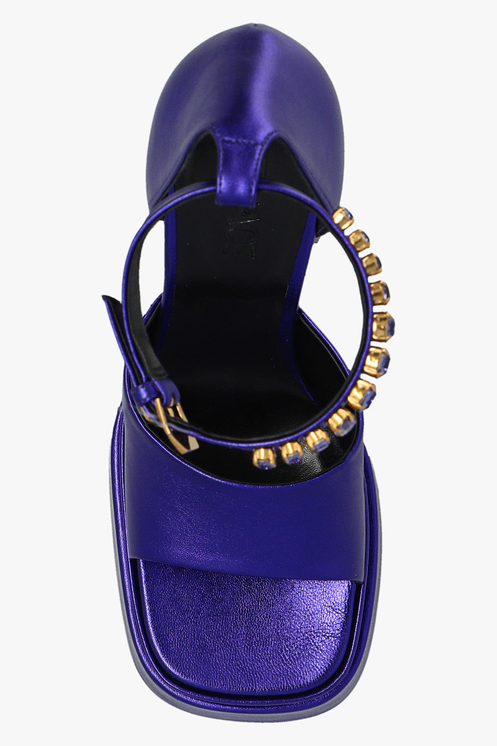 Versace Medusa-plaque Open-toe Sandals In Blue