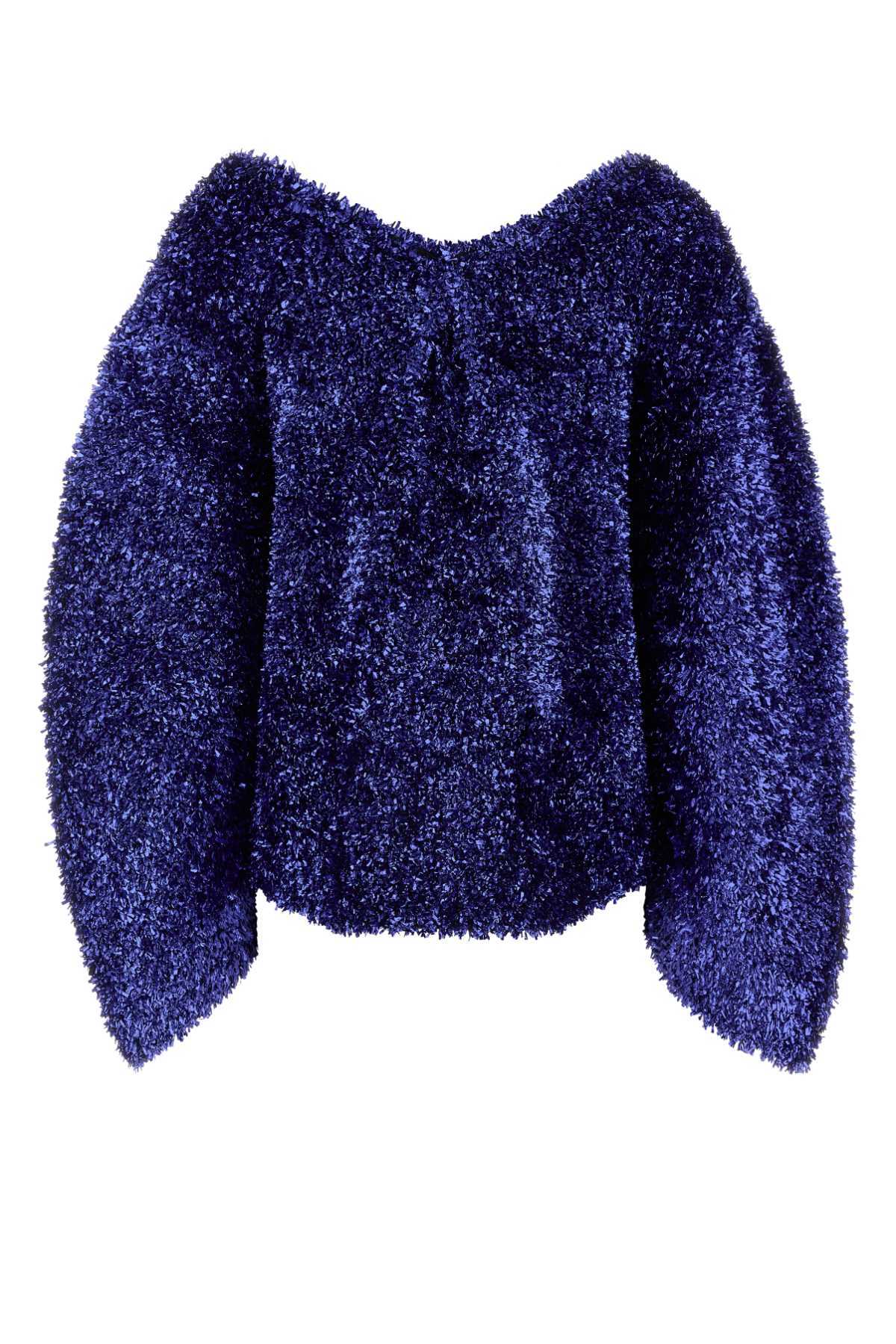 Dries Van Noten Long Sleeved Knitted Sweater In Blue