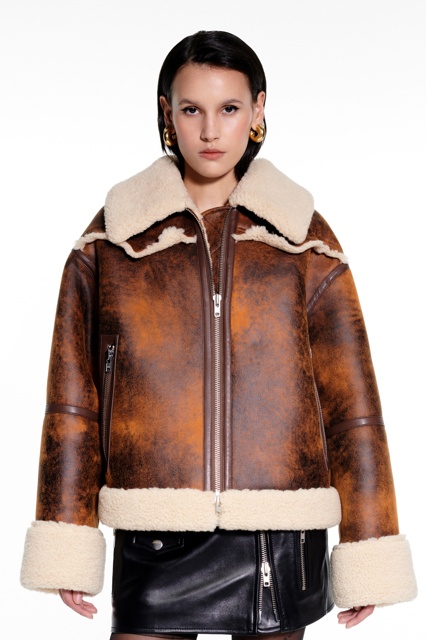 STAND STUDIO LESSIE SPLICED CASUAL JACKET