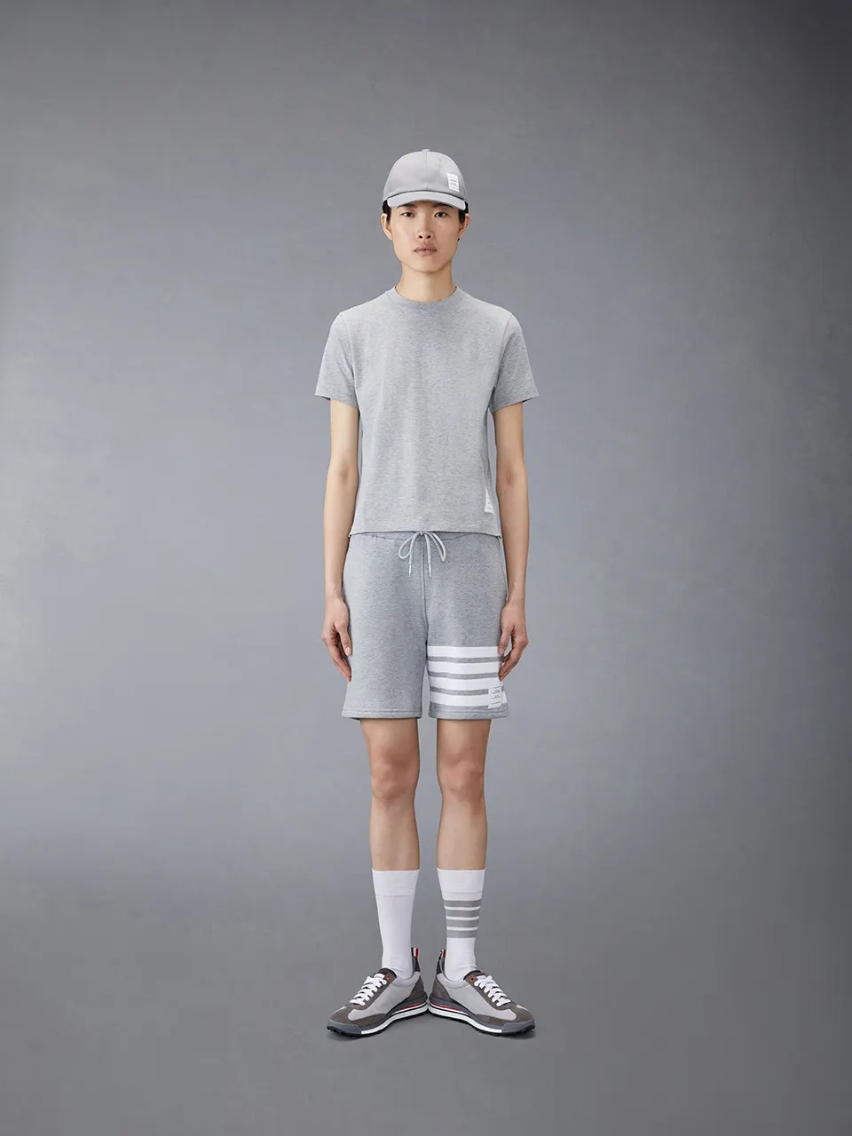 Thom Browne Classic Loopback Pique T-shirt In Gray
