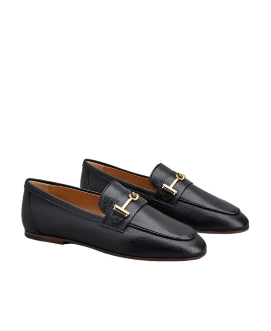 Tod's Leather Loafers With Bow In Black