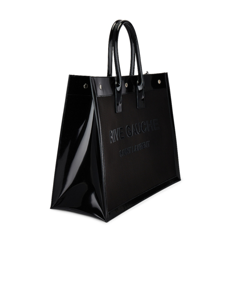 Saint Laurent Rive Gauche Debossed-logo Tote Bag In Black