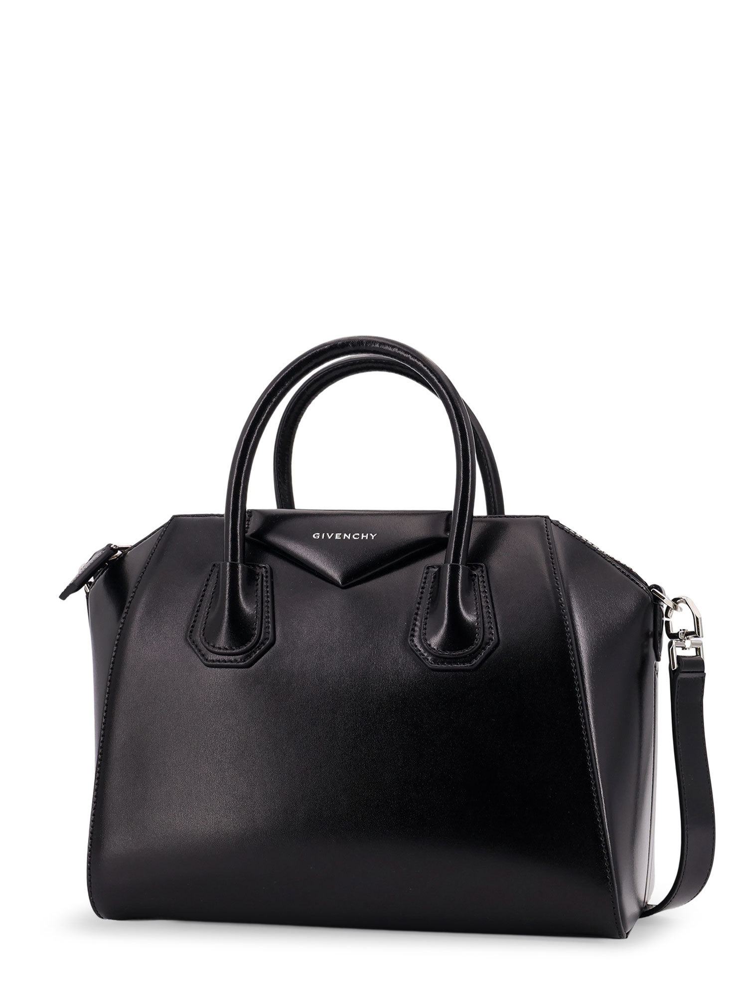 Givenchy Small Leather Shoulder Bag With Structured Shape In Black