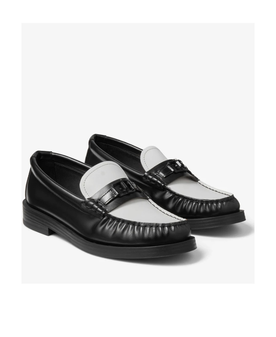 Jimmy Choo Mocassini Addie In Pelle Bicolor Donna In Black