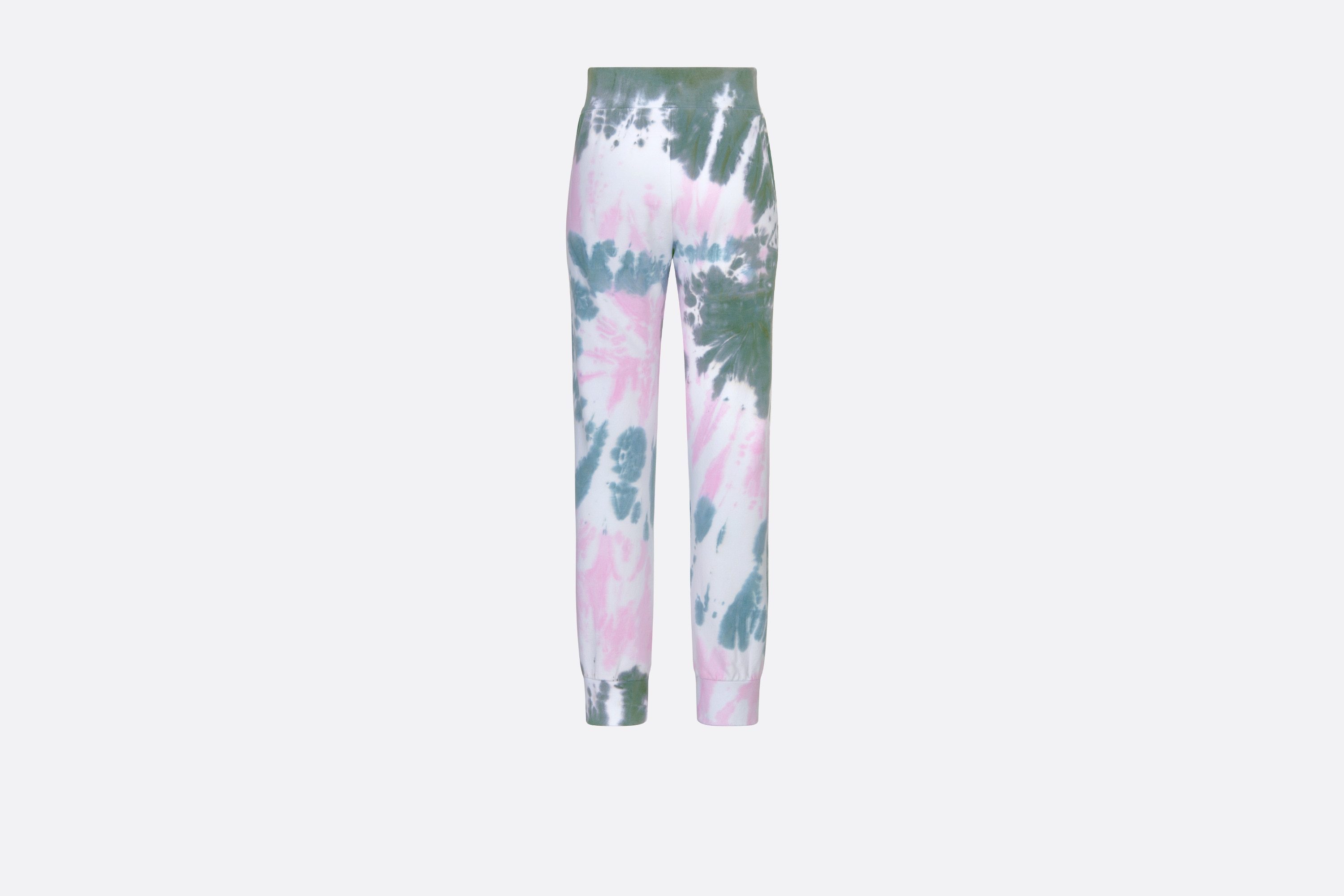 Dior Tie-dyed Logo Sweatpants In White/pink/khaki
