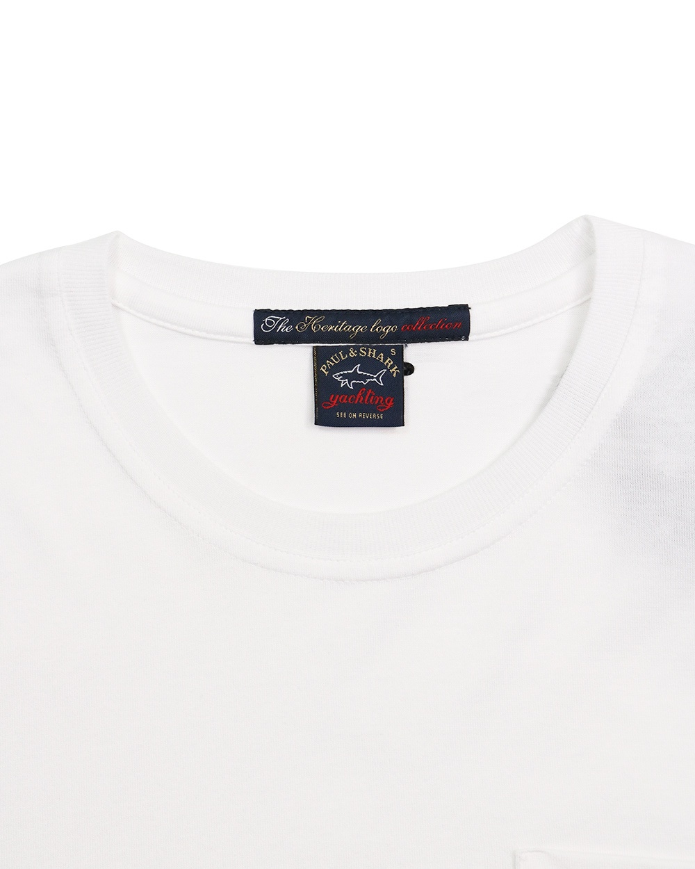 Shop Paul & Shark Logo Round-neck T-shirt In White