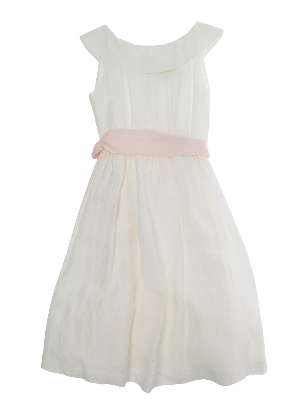 Il Gufo Sleeveless Belt Dress In White