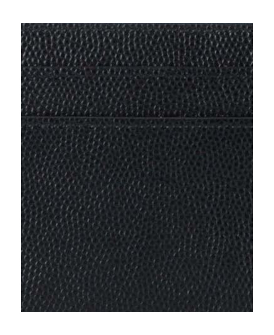 Saint Laurent Black Leather Cardholder In Black