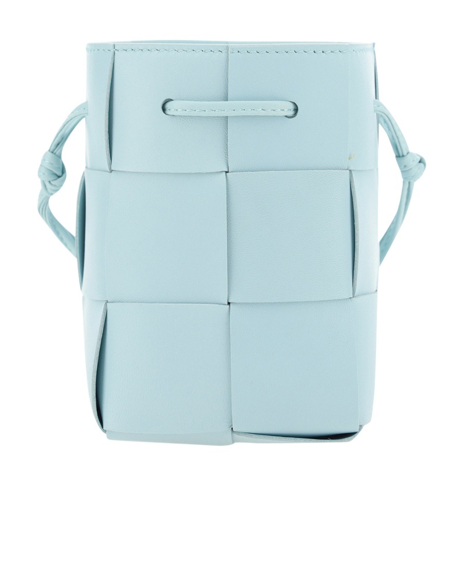Bottega Veneta Mini Cassette Leather Bucket Bag In Blue