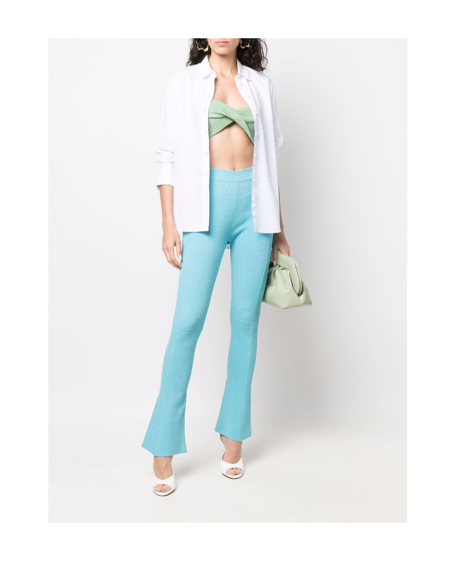 Jacquemus Stretch Bootcut Trousers In Green