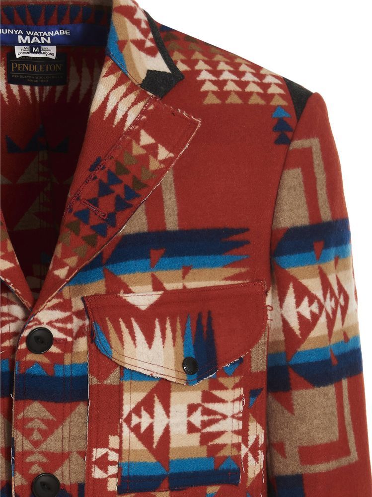 Junya Watanabe 'native Pendleton' Single Breast Jacket In Red