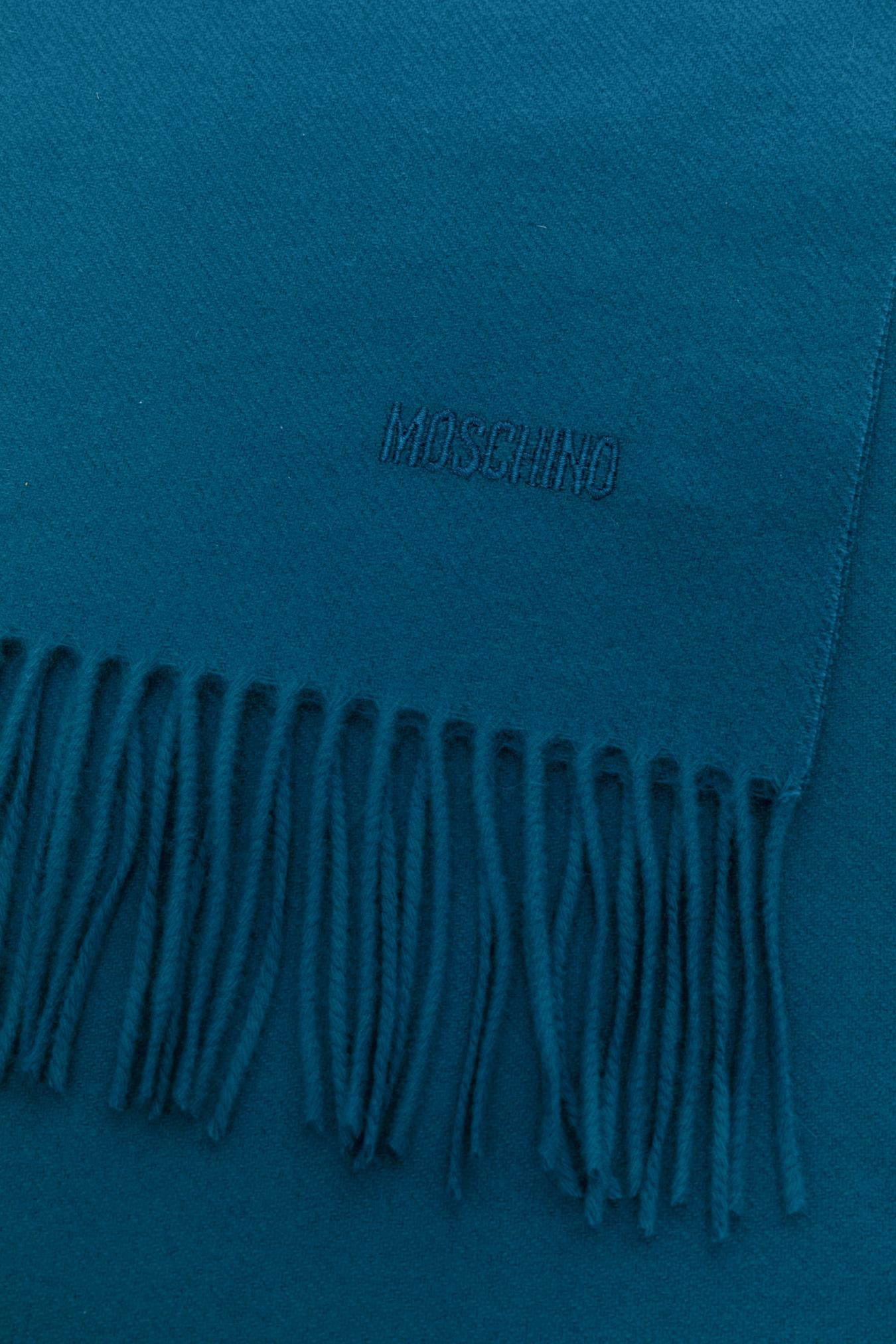 Moschino Fringed Scarf In Blue