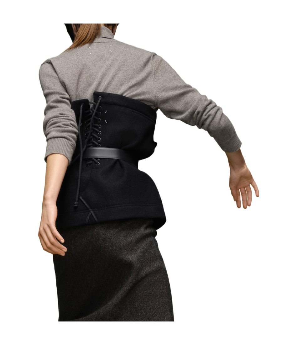 Maison Margiela Black Logo Corset In Black