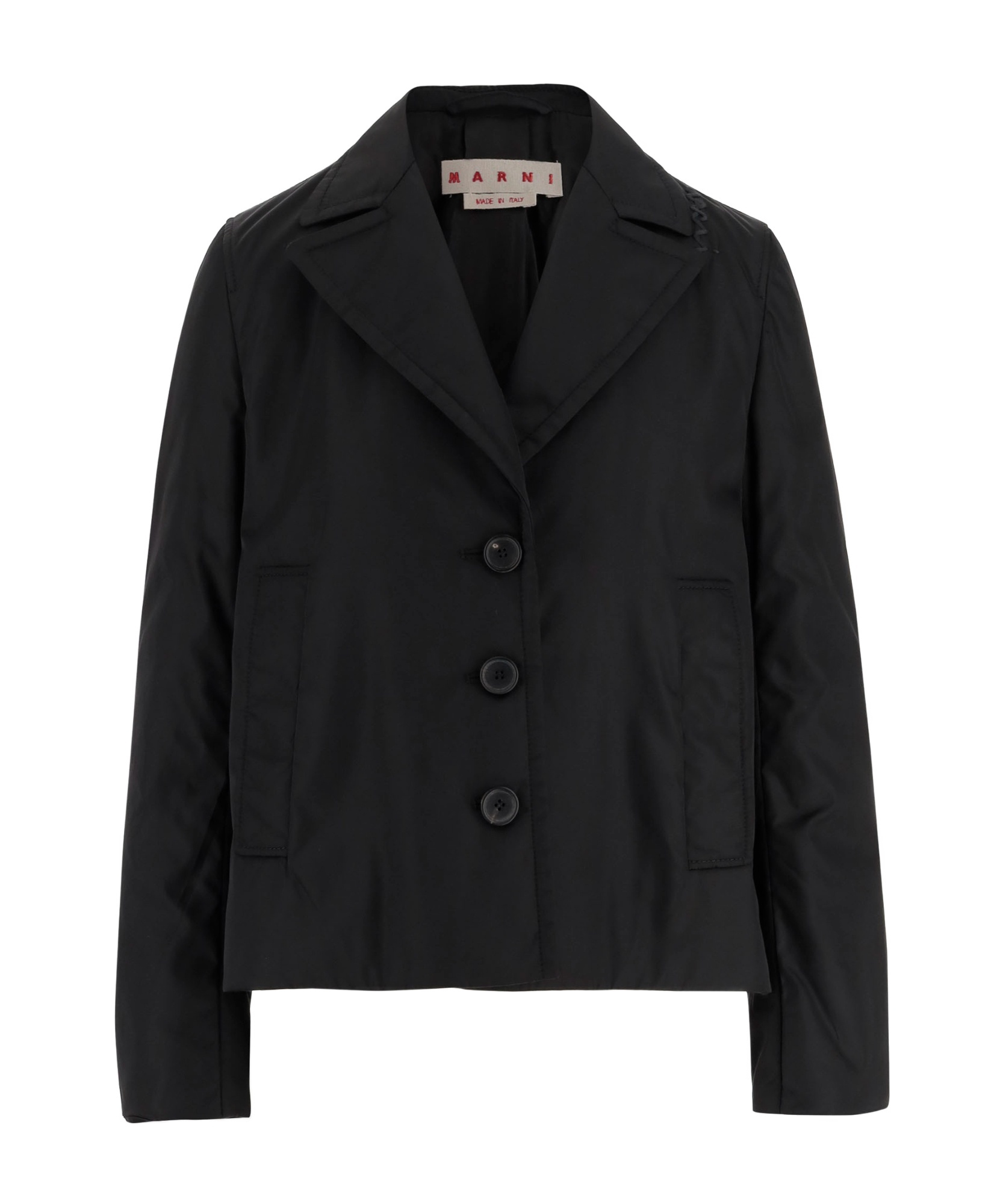 Marni Tailored Black Virgin Wool Blend Blazer In Black