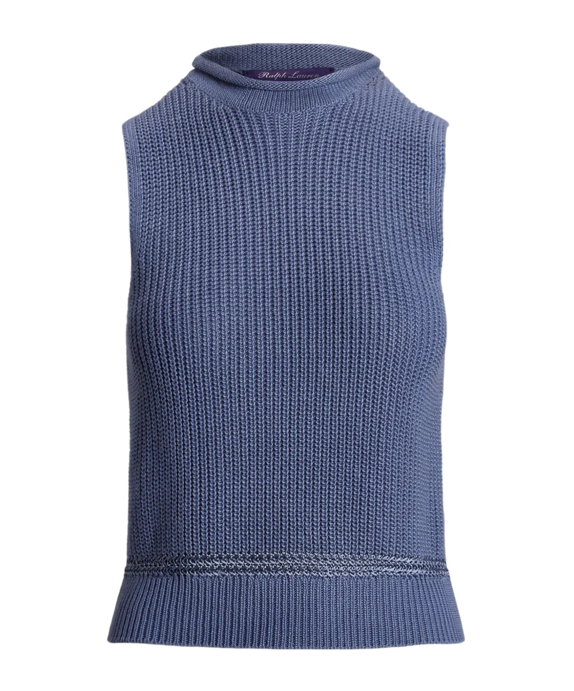 Shop Ralph Lauren Ribbed-knit Top In Powder Blue