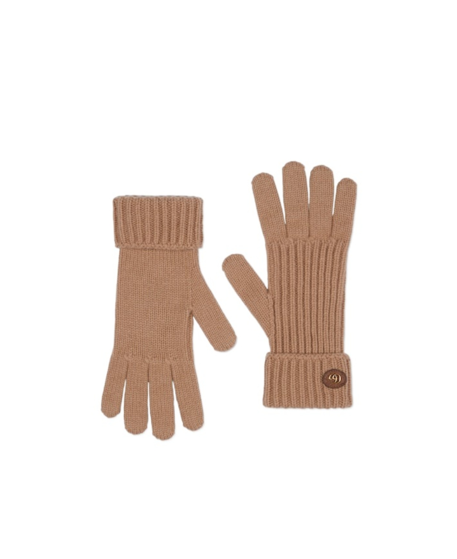 Gucci Womens Camel Double-g Wool And Cashmere Gloves In Brown