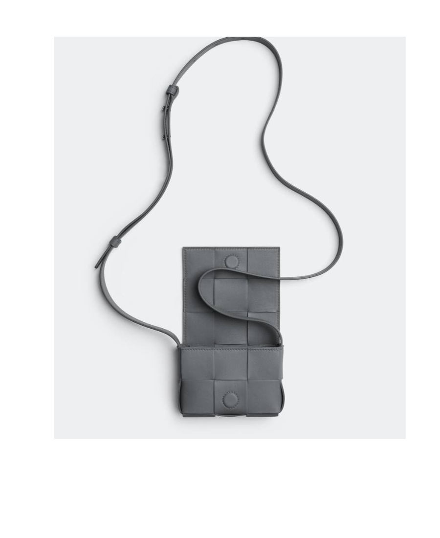 Bottega Veneta Logo Cross-body Bag In Gray