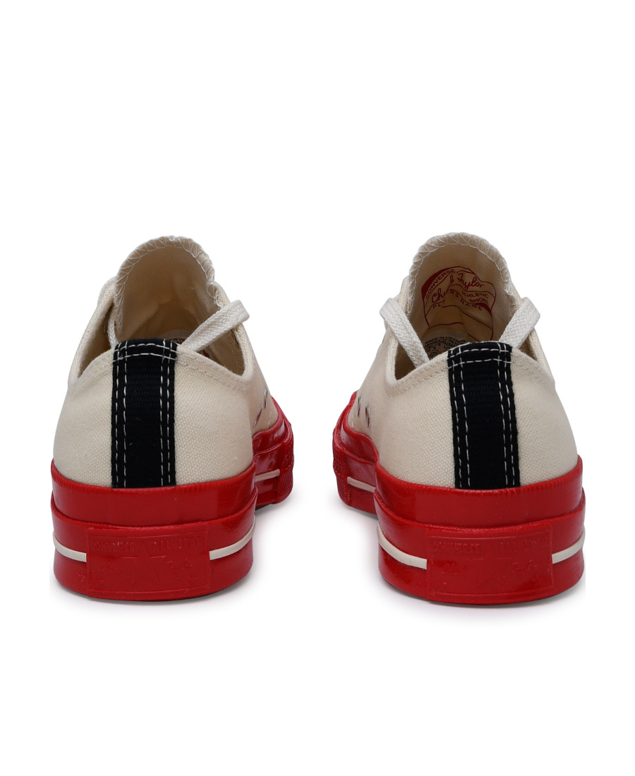 Comme Des Garçons Play Low-top Canvas Sneaker Rubber Sole In Red