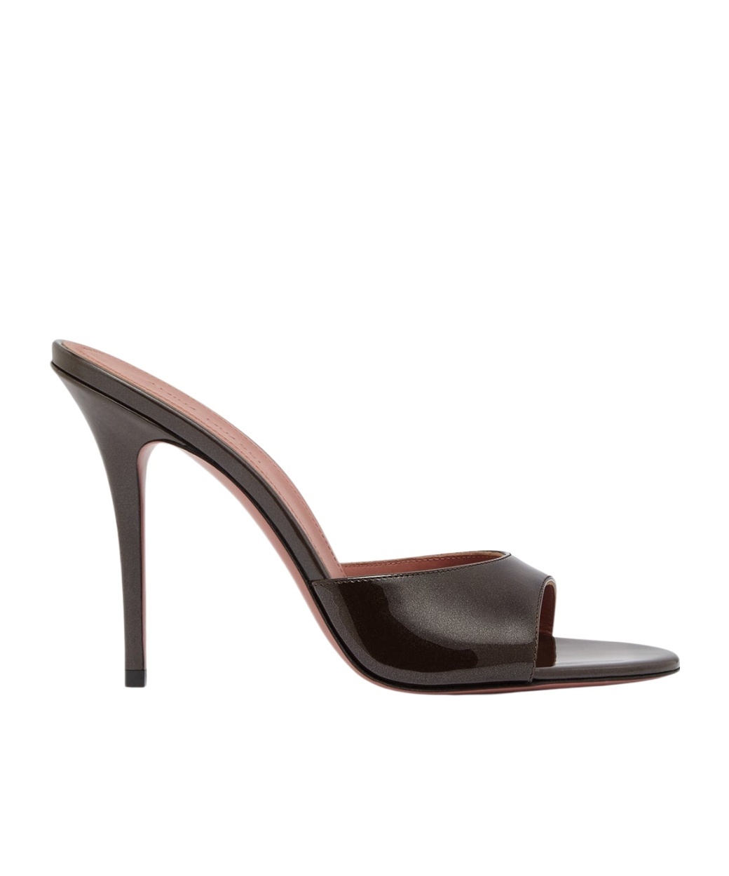 Amina Muaddi Round Toe High Heel Sandals In Brown