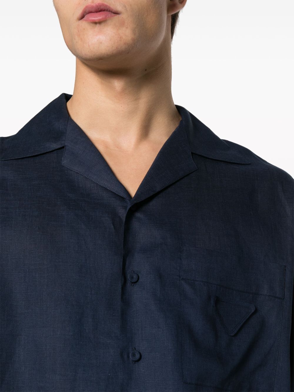 Prada Long-sleeved Shirt In Blue