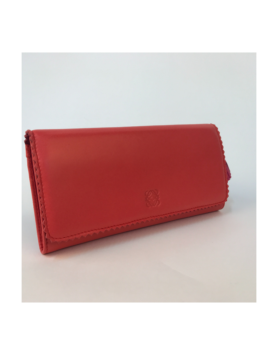 Loewe Zipper Wallet In Red