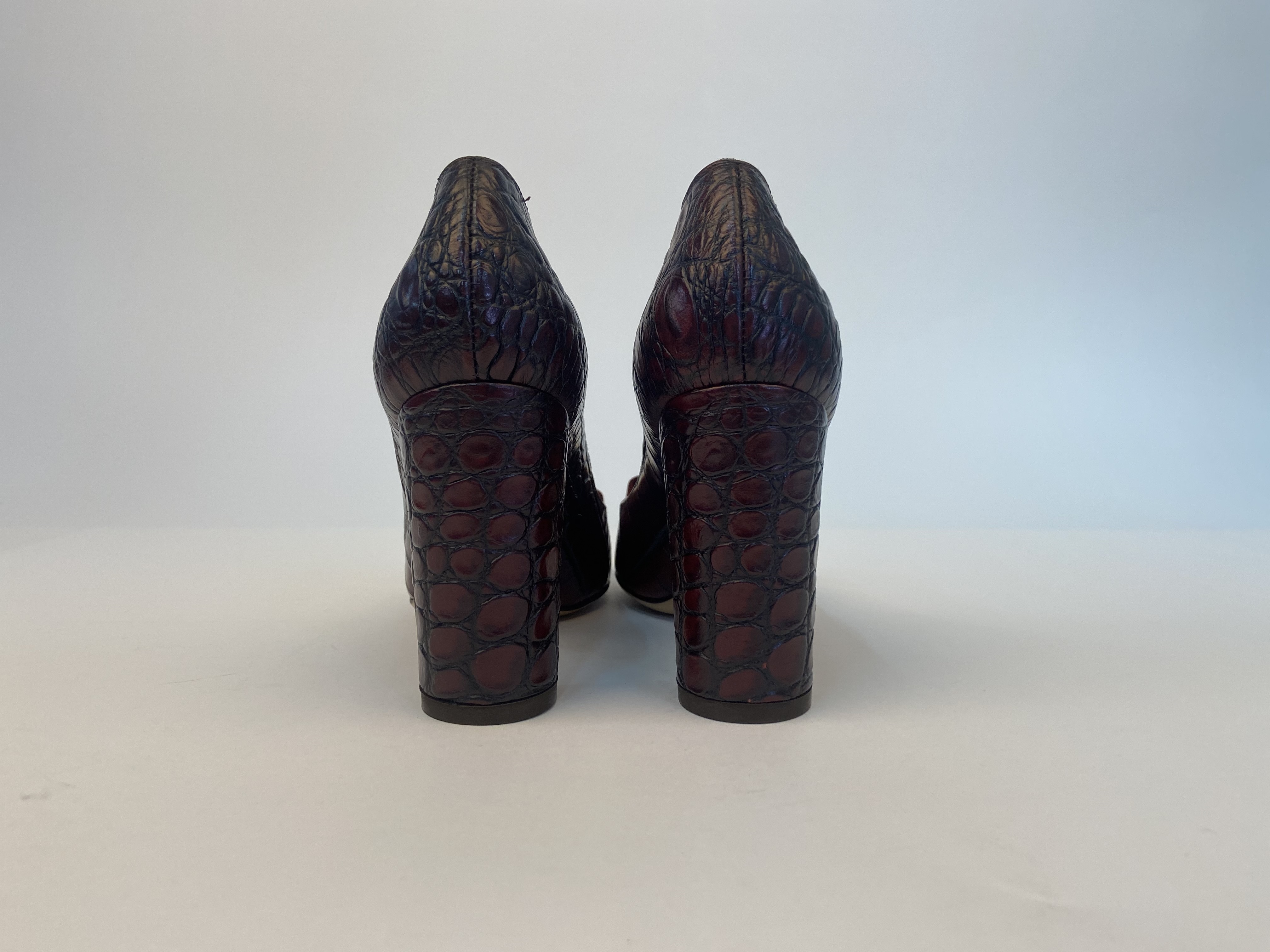 Ferragamo Logo High Heels In Brown
